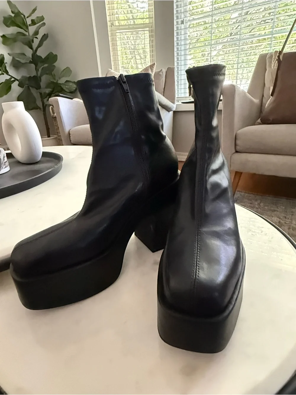 Pull&Bear Black Platform Ankle Boots